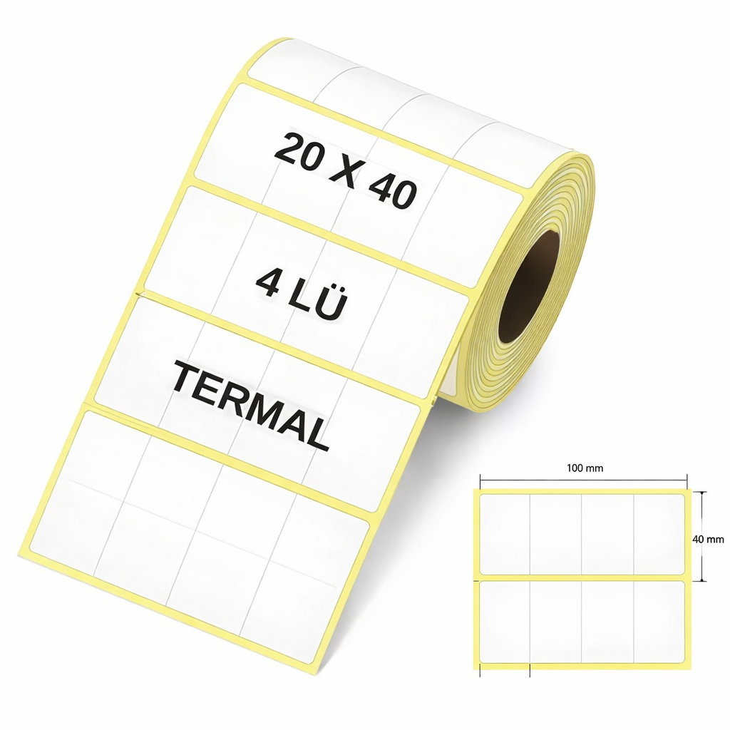 Etiket 20 X 40 Termal 4000 Adet 4 lü