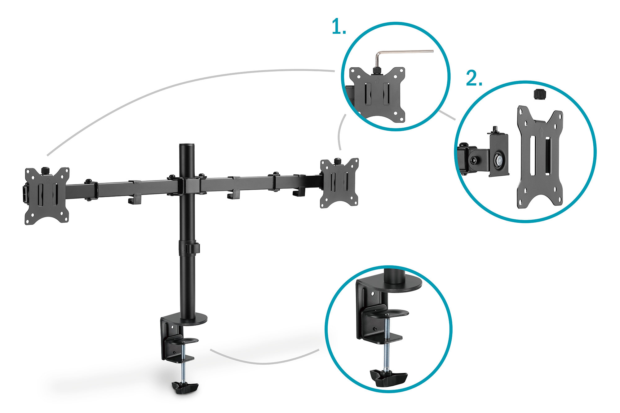 Digitus DA-90400 Çift Ekran Taşıyabilen Askı Aparatı - görsel 4