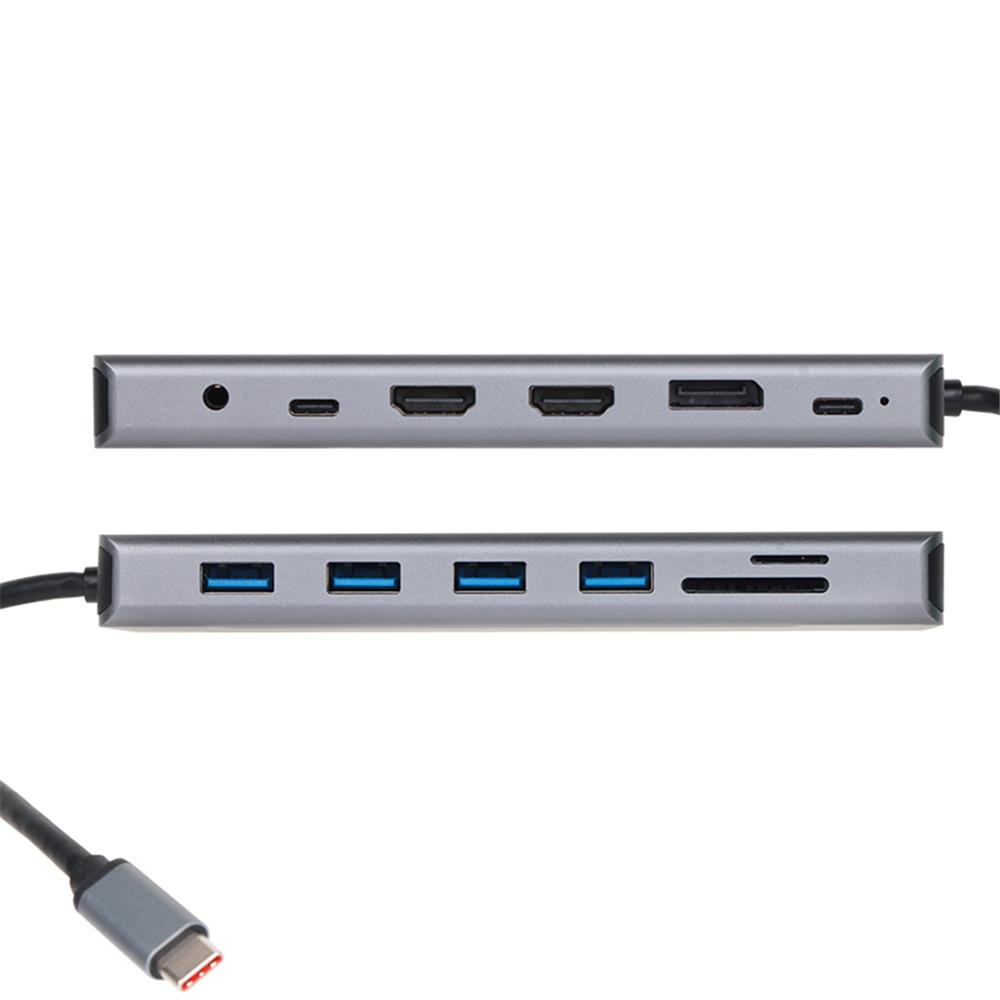 Vcom CU4706 Type-C To HDMI*2+DP+USB3.0*3+TYPE C+USB2.0+RJ45+SD2.0+TF2.0+PD+DC 3.5mm 13 in 1 Çevirici - görsel 2