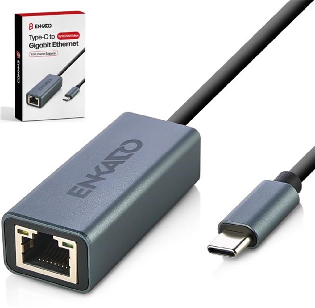 Enkado EKD-TP45 Type-C USB 3,1 To 10/100/1000 Gigabit Ethernet Adaptör - görsel 2