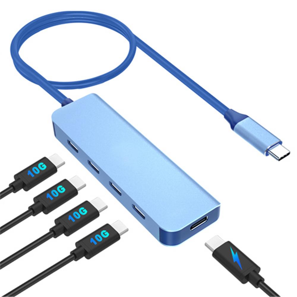 Vcom CUE11s Type-C To 4*Usb-C (10GBps)+Pd 3.0 100W Mavi Çoklayıcı - görsel 2