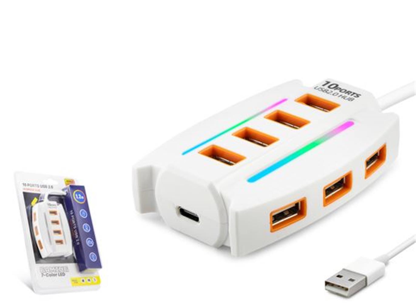 Hadron Hdx7037 Usb Hub 10*Usb 1.2M Beyaz