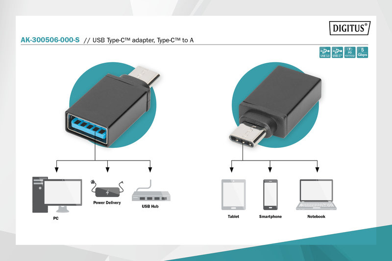 Digitus AK-300506-000-S USB Tip C Adaptörü - görsel 4