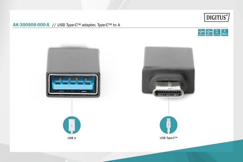 Digitus AK-300506-000-S USB Tip C Adaptörü - görsel 5