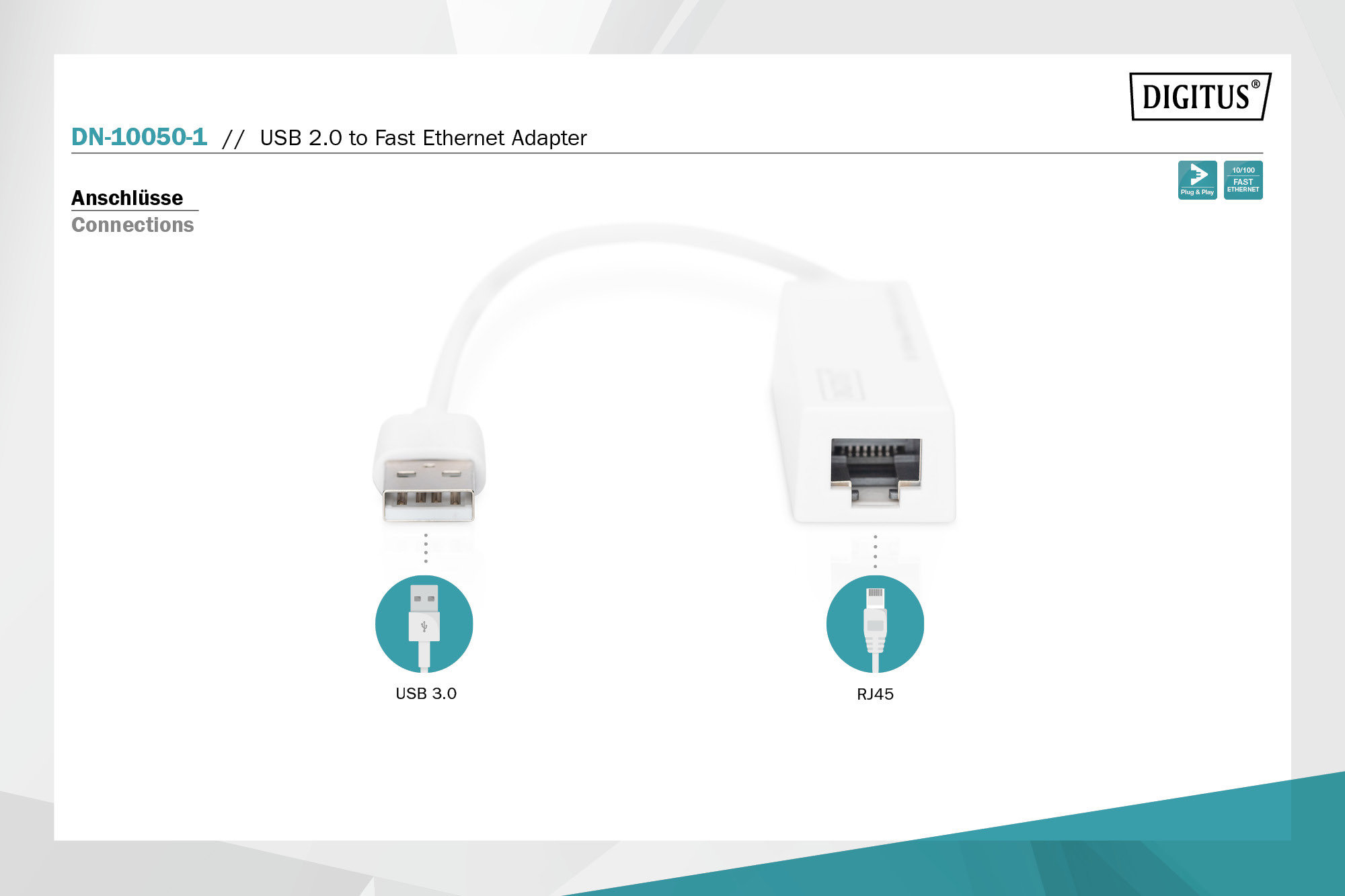 Digitus DN-10050-1 USB 2.0 Fast Ethernet Adaptörü - görsel 4