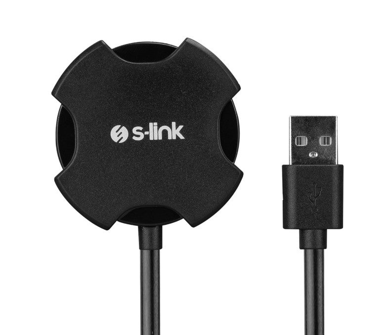 S-link Swapp SW-U212 Siyah Usb 2.0 4 Port Hub Kablolu Çevirici Adaptör