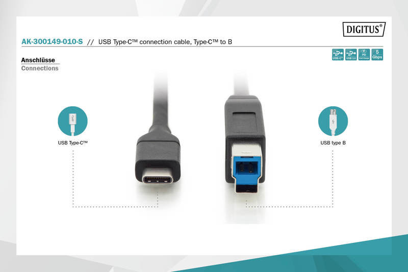 Digitus AK-300149-010-S USB Tip-C Bağlantı Kablosu - görsel 3