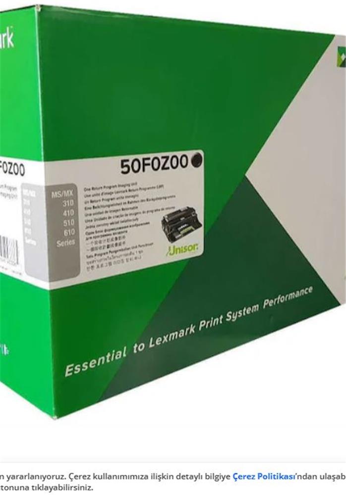 Lexmark 50F0Z00 (500Z) 60.000 Sayfa Drum MS310/312/315/317/410/415/417/510/610 MX317/410/510/511/611