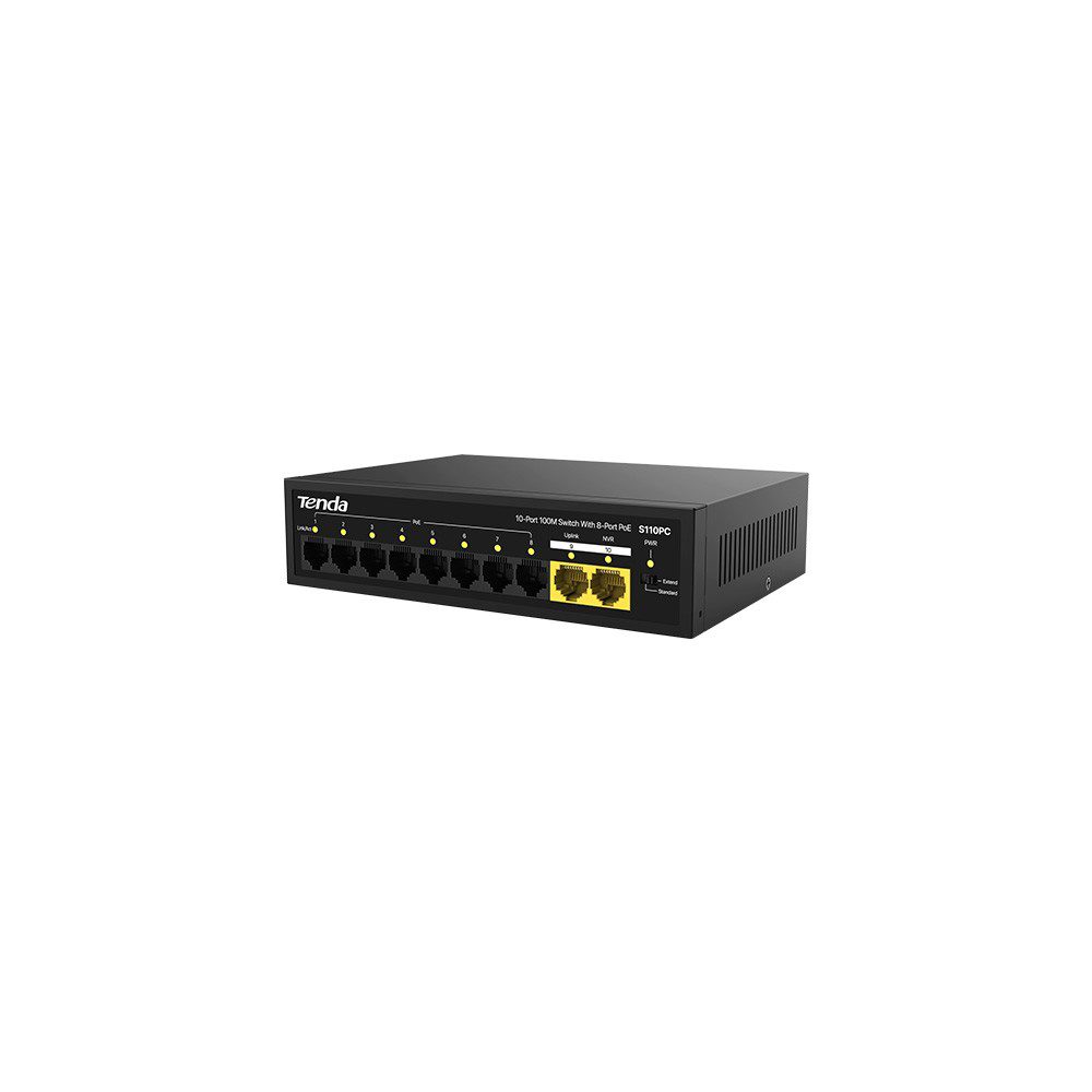 Tenda S110PC 10/100Mbps 8 Port Poe 2 Uplink Switch - görsel 2