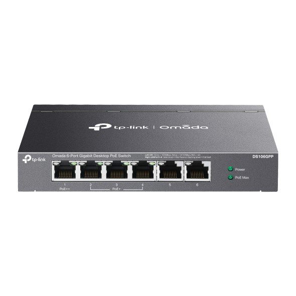 Omada TP-LİNK DS106GPP 6Port 10/100/1000 3Port PoE+ 1Port PoE++ Switch