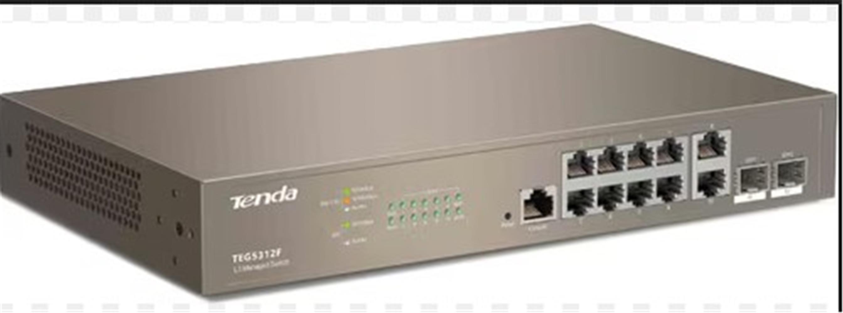 Tenda TEG5312F 8 Port 10/100/1000 Switch 2 Port SFP L2 Çelik Kasa Rack Mount
